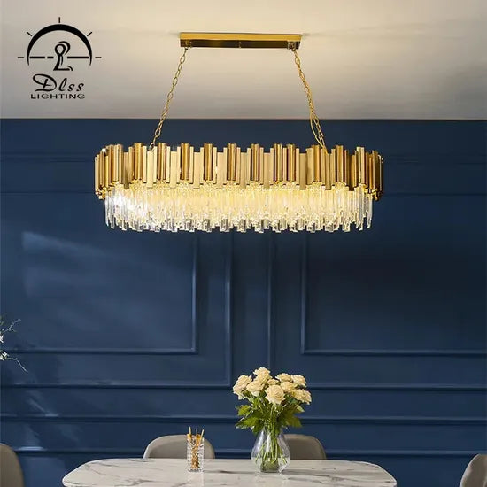 DLSS Lighting New Design Pendant Light Optical Grade Crystal Lamp Indoor Living Room Chandelier