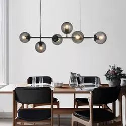 DLSSlighting Nordic Style Modern Design Home Dining Table Glass Ball Hanging Decorative LED Ceiling Pendant Light