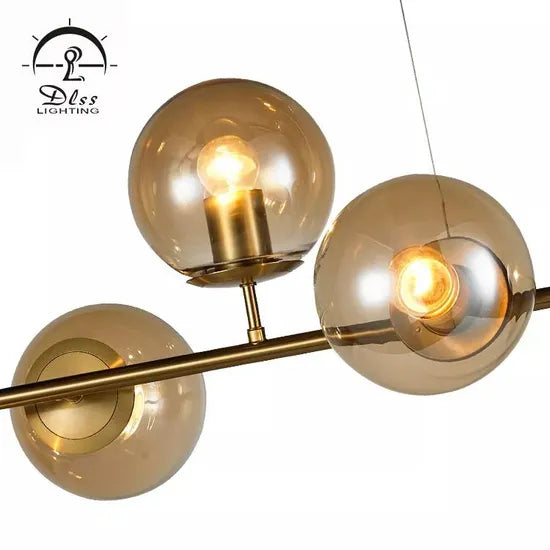 DLSSlighting Nordic Style Modern Design Home Dining Table Glass Ball Hanging Decorative LED Ceiling Pendant Light