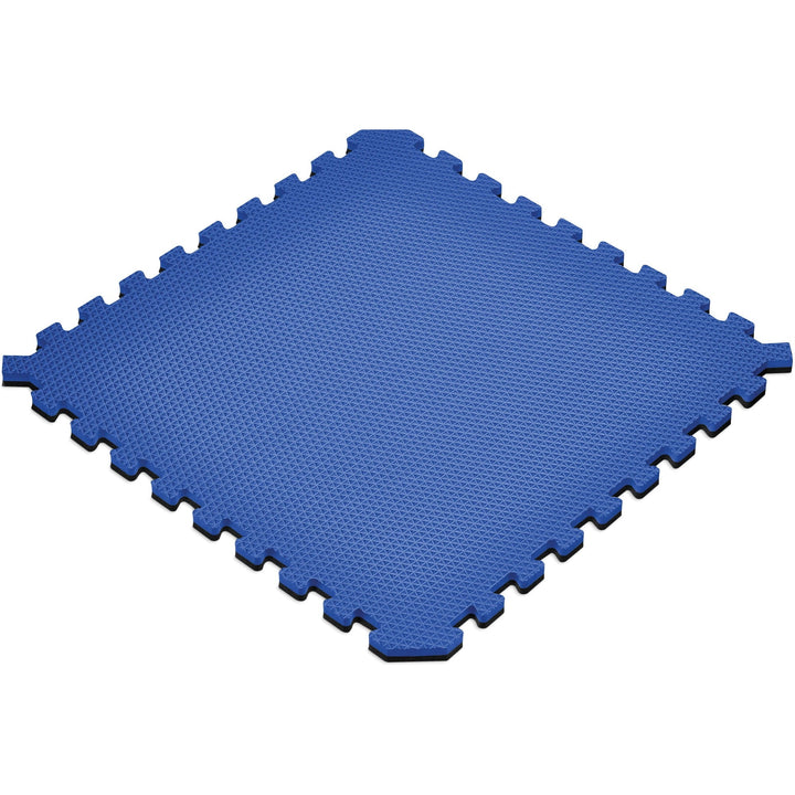 Norsk 16 sq ft Interlocking Foam Floor Mat, 4-Pack, Reversible Black/Blue