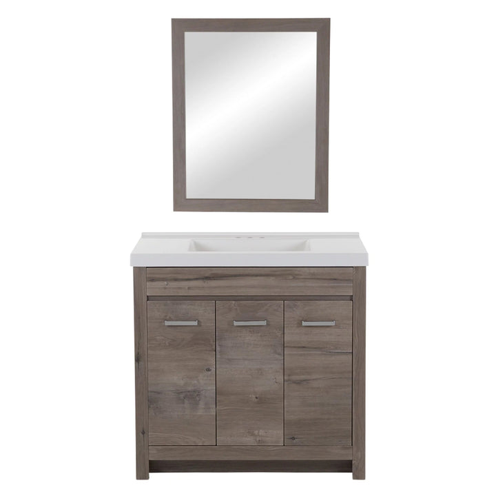 Oslo 36 in. Washed Oak Vanity -Includes Mirror