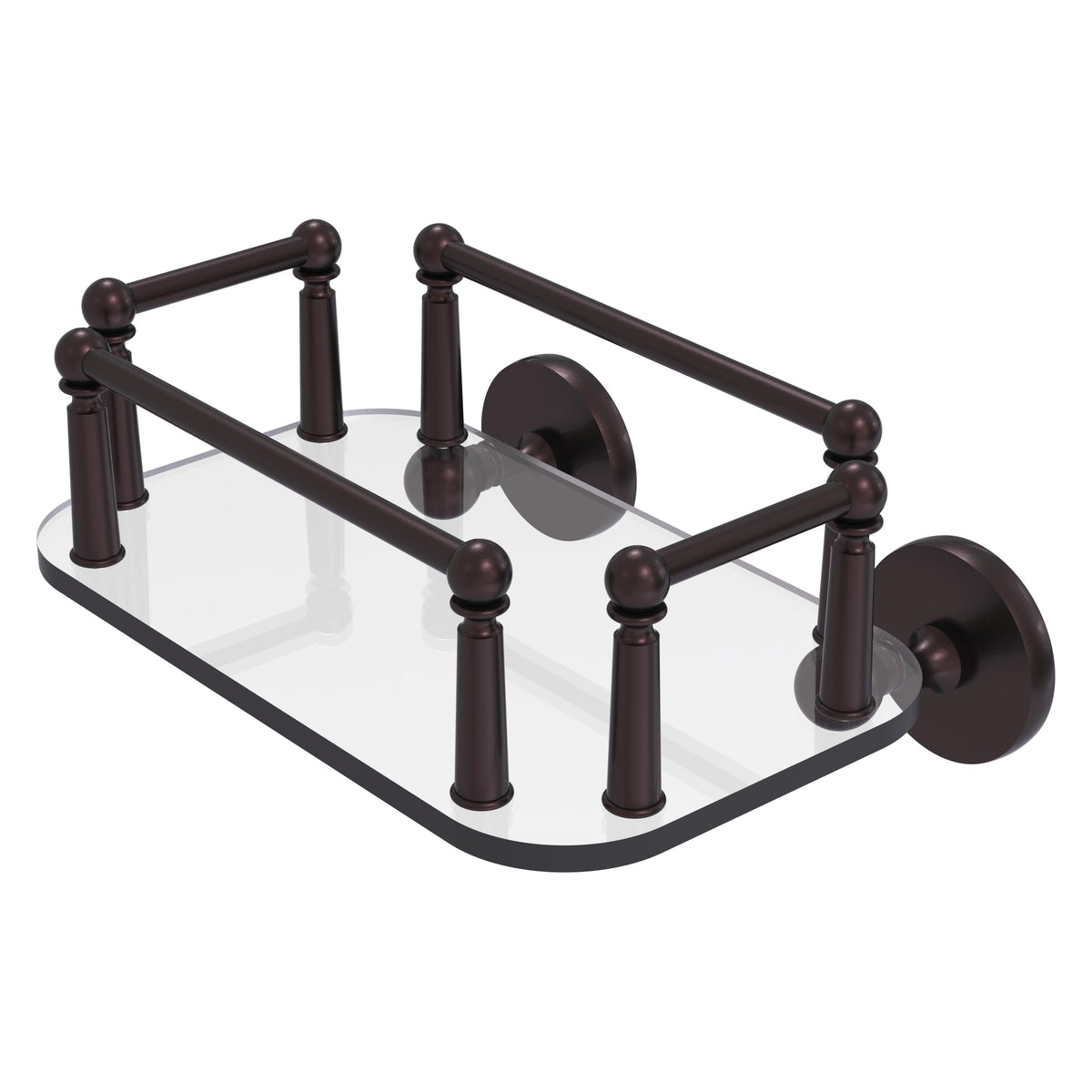 Allied Brass Prestige Skyline Collection Wall Mounted Glass Guest Towel Tray in Polished Chrome