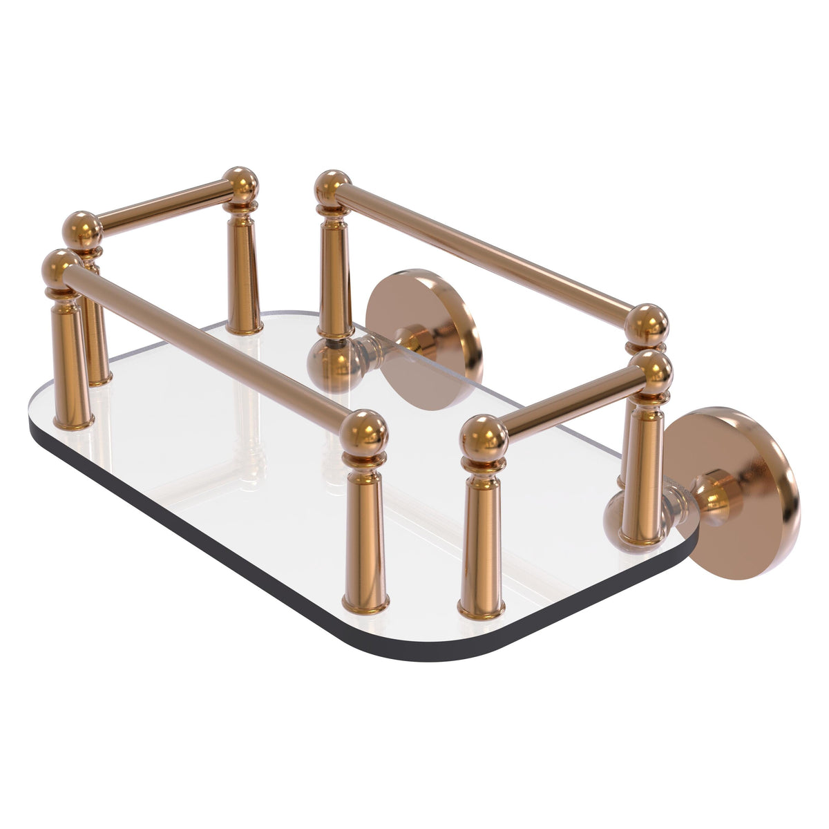 Allied Brass Prestige Skyline Collection Wall Mounted Glass Guest Towel Tray in Polished Chrome