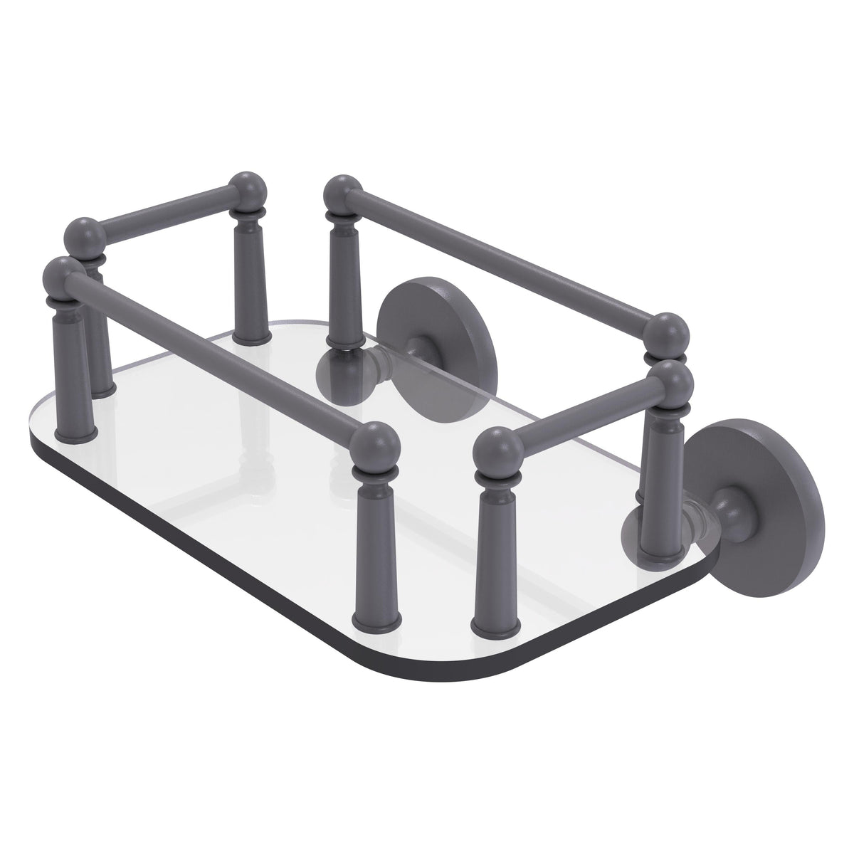 Allied Brass Prestige Skyline Collection Wall Mounted Glass Guest Towel Tray in Polished Chrome