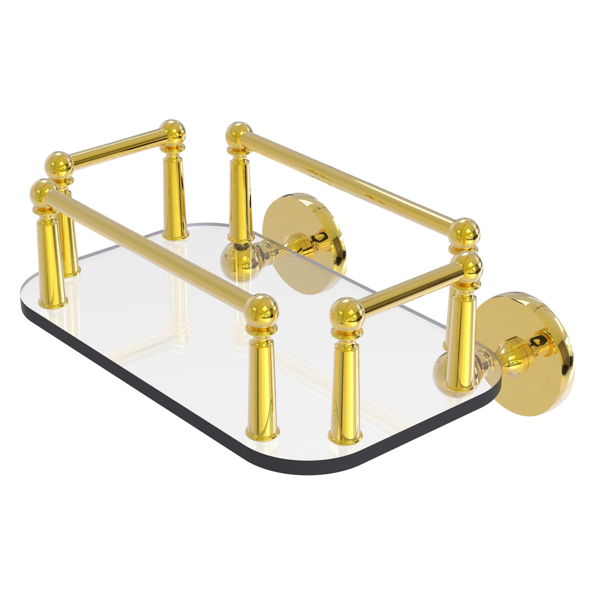 Allied Brass Prestige Skyline Collection Wall Mounted Glass Guest Towel Tray in Venetian Bronze