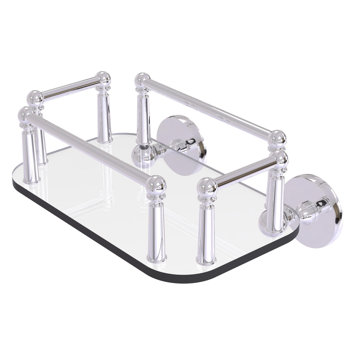 Allied Brass Prestige Skyline Collection Wall Mounted Glass Guest Towel Tray in Venetian Bronze