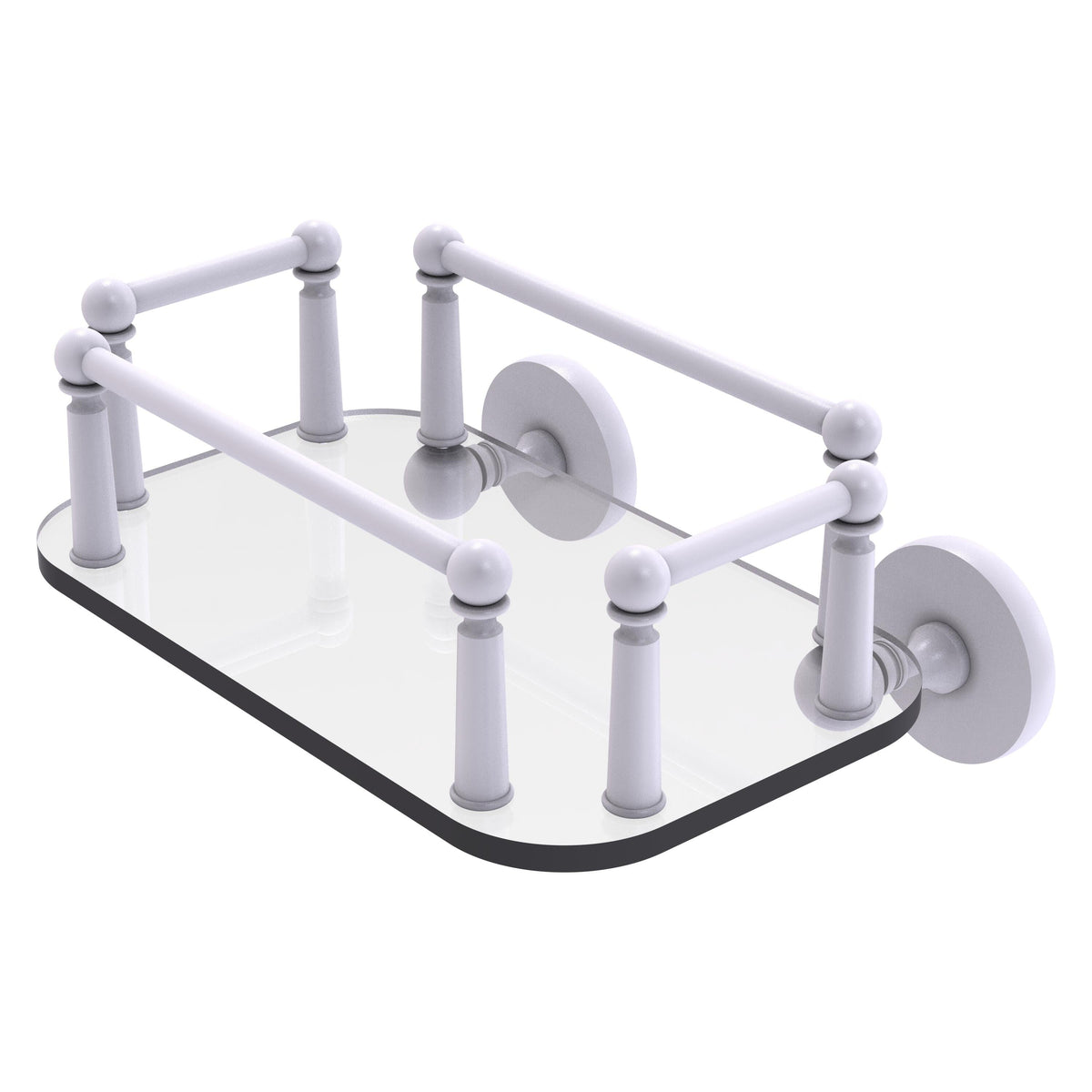 Allied Brass Prestige Skyline Collection Wall Mounted Glass Guest Towel Tray in Polished Chrome