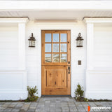 Krosswood 36 in. x 80 in. Farmhouse Knotty Alder Left-Hand Inswing 9-Lite Clear Glass Unfinished Dutch Wood Prehung Front Door