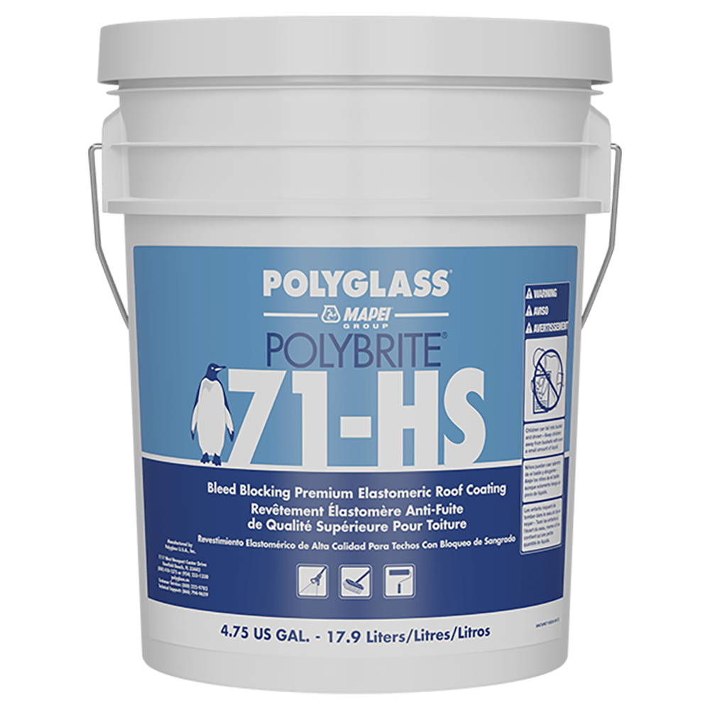 Polyglass PolyBrite 71-HS High Solids Roof Coating White 4.75 gal