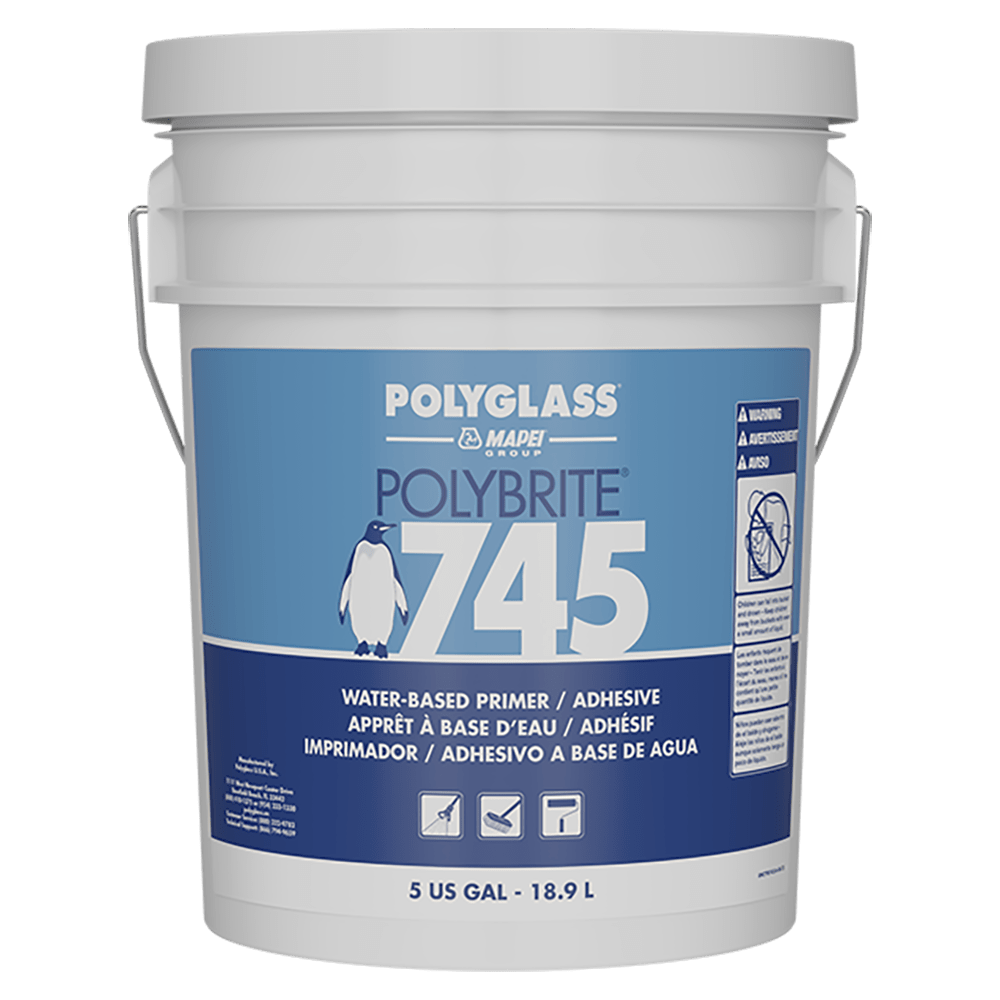Polyglass PolyBrite 745 Water-Based Primer/Adhesive Electric Blue 4.75 gal