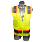 High Visibility Yellow Safety Surveyor Vest - All Sizes