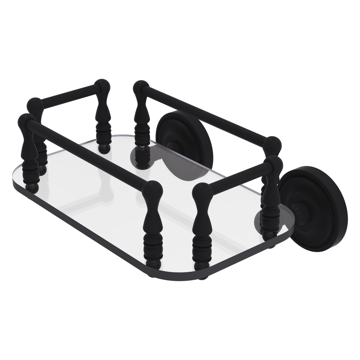 Allied Brass Prestige Regal Collection Wall Mounted Glass Guest Towel Tray in Antique Copper