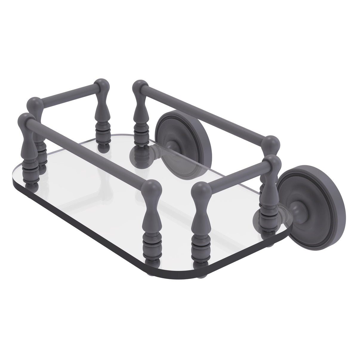 Allied Brass Prestige Regal Collection Wall Mounted Glass Guest Towel Tray in Antique Copper
