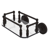 Allied Brass Prestige Regal Collection Wall Mounted Glass Guest Towel Tray in Antique Copper