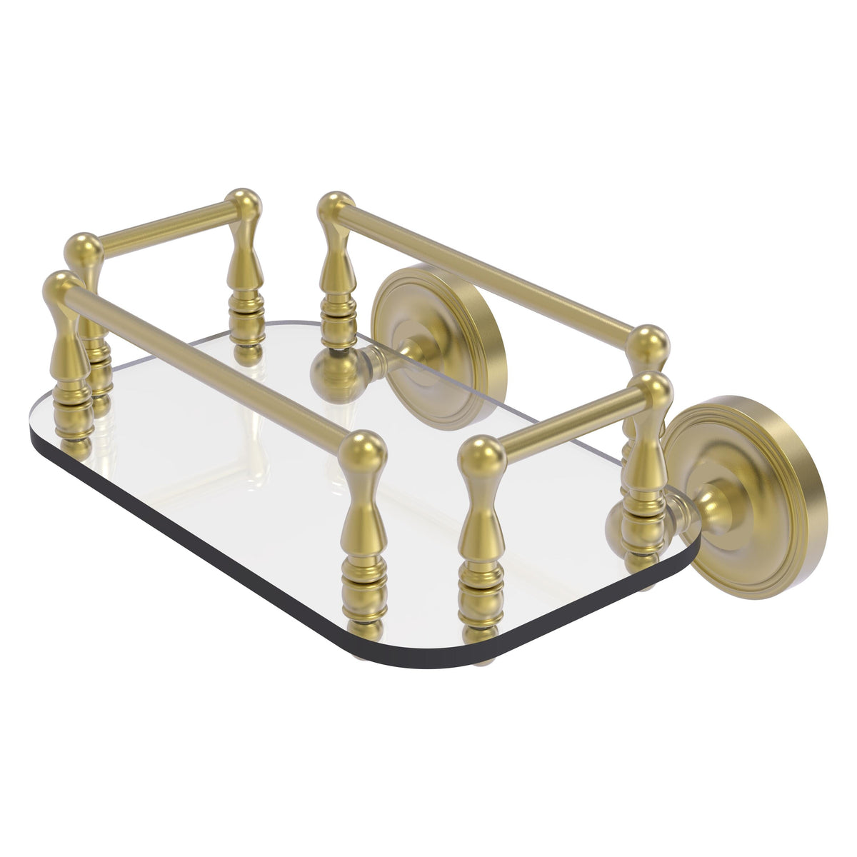 Allied Brass Prestige Regal Collection Wall Mounted Glass Guest Towel Tray in Antique Copper