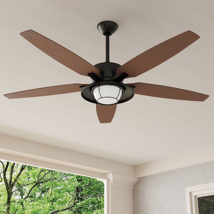 Progress Lighting Montague 60-in White LED Indoor/Outdoor Ceiling Fan with Remote (5-Blade)