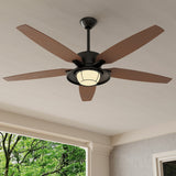 Progress Lighting Montague 60-in White LED Indoor/Outdoor Ceiling Fan with Remote (5-Blade)