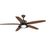 Progress Lighting Montague 60-in White LED Indoor/Outdoor Ceiling Fan with Remote (5-Blade)