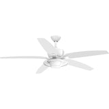 Progress Lighting Montague 60-in White LED Indoor/Outdoor Ceiling Fan with Remote (5-Blade)