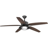 Progress Lighting Montague 60-in White LED Indoor/Outdoor Ceiling Fan with Remote (5-Blade)