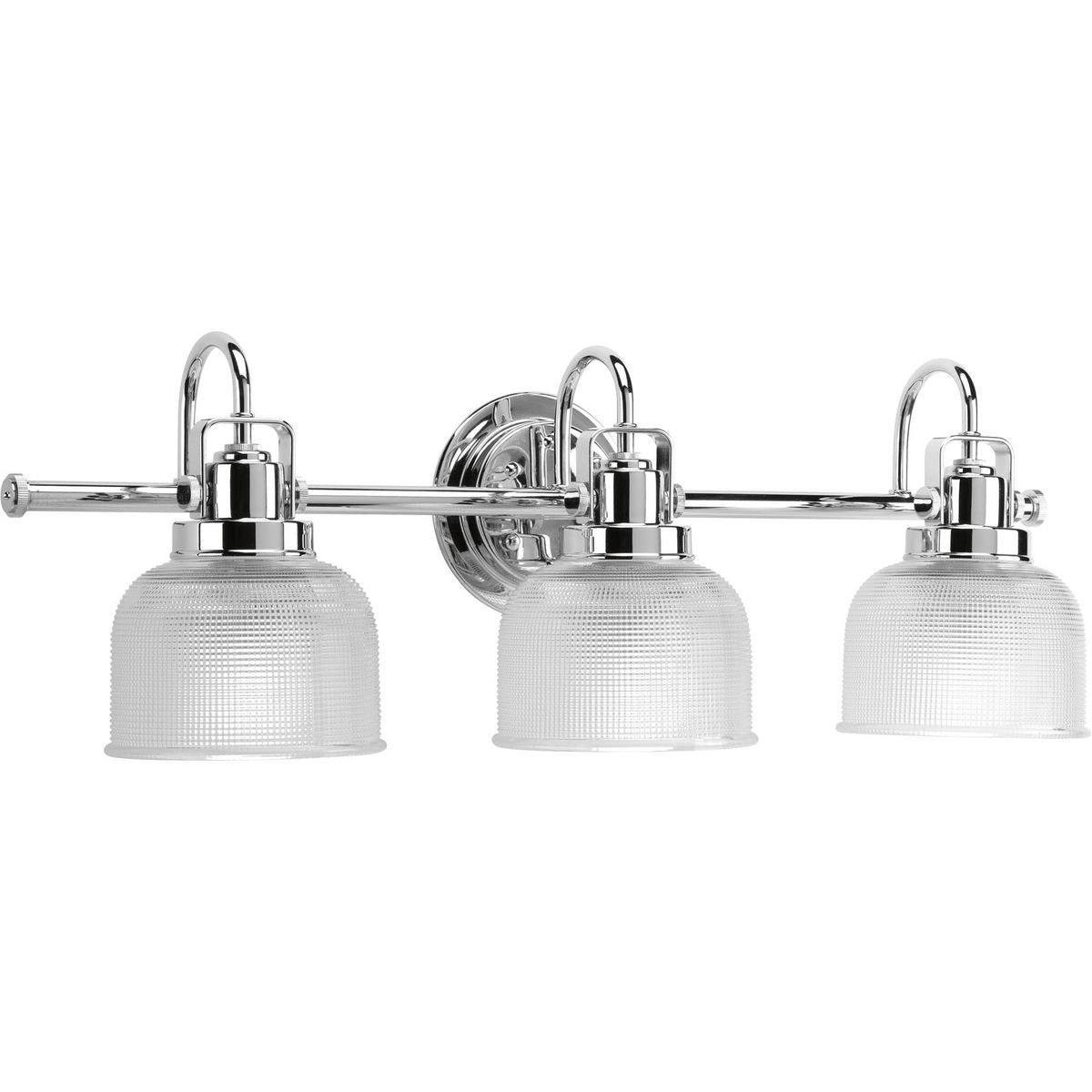 Progress Lighting Archie Collection Three-Light Bath & Vanity, Clear Prismatic Glass, 26.25 in W