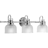 Progress Lighting Archie Collection Three-Light Bath & Vanity, Clear Prismatic Glass, 26.25 in W