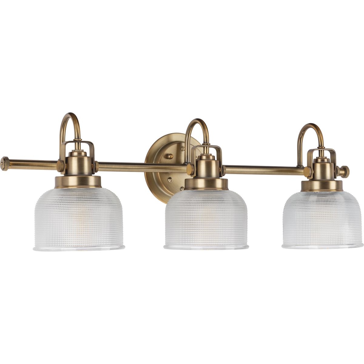 Progress Lighting Archie Collection Three-Light Bath & Vanity, Clear Prismatic Glass, 26.25 in W