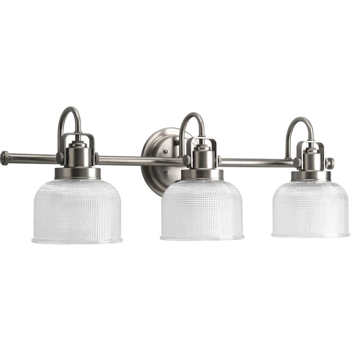 Progress Lighting Archie Collection Three-Light Bath & Vanity, Clear Prismatic Glass, 26.25 in W