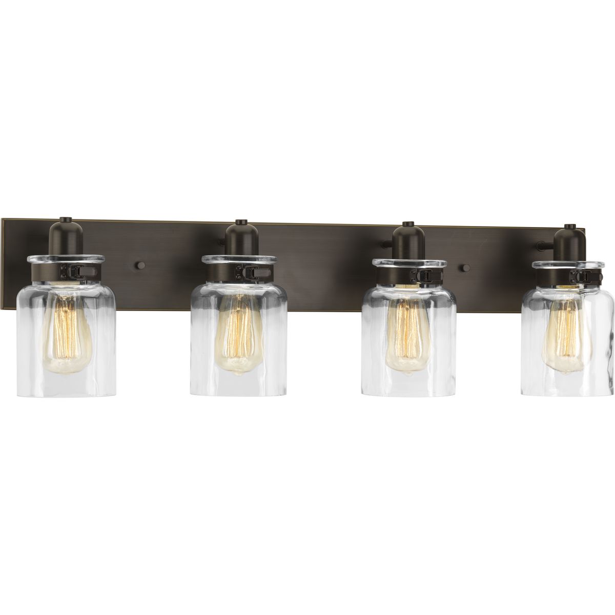 Progress Lighting Calhoun 4-Light Brushed Nickel Bathroom Vanity Light, 30.25 in