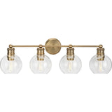 Progress Lighting Hansford Collection Four-Light Bath & Vanity Light, Clear Glass, 33.5 in