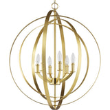 Progress Lighting Equinox Brushed Nickel Transitional Globe Pendant Light, 27.75 in W x 30 in H, 6-Light
