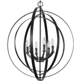 Progress Lighting Equinox Brushed Nickel Transitional Globe Pendant Light, 27.75 in W x 30 in H, 6-Light