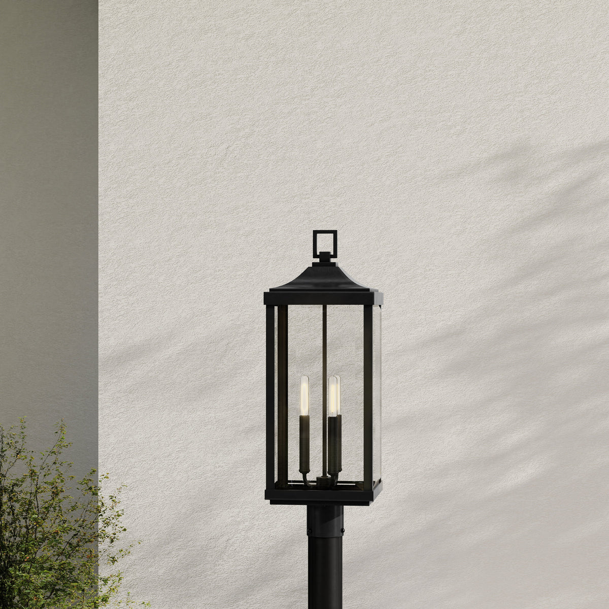 Progress Lighting Gibbes Street Black 3-Light Outdoor Post Lantern, 9.5" W x 26.875" H