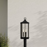 Progress Lighting Gibbes Street Black 3-Light Outdoor Post Lantern, 9.5" W x 26.875" H