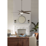 Progress Lighting Whirl 60-in Forged Black LED Indoor/Outdoor Ceiling Fan, 5-Blade