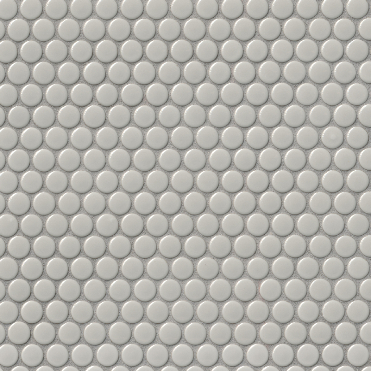 Penny Round Light Grey Gloss Porcelain Mosaic Wall and Floor Tile