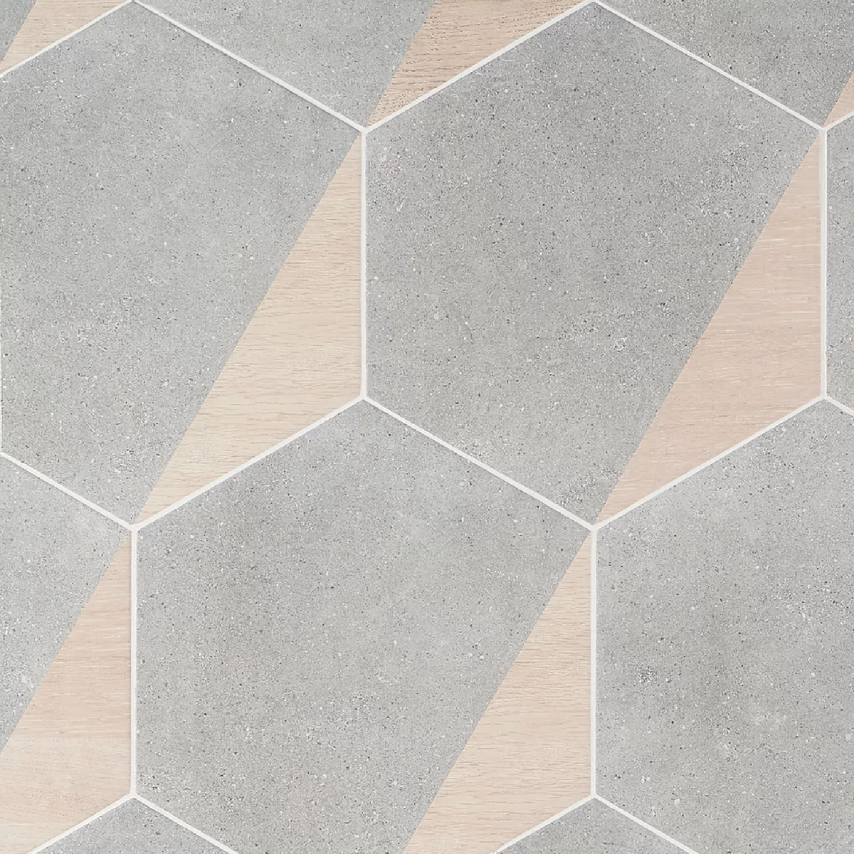 Pergola Wood Gray 12.5" Hexagon Matte Porcelain Tile