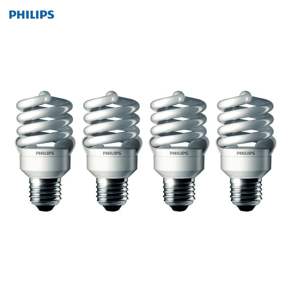 Philips 100-Watt Equivalent T2 Spiral CFL Light Bulb, Soft White 2700K, E26 Base (6-Pack)