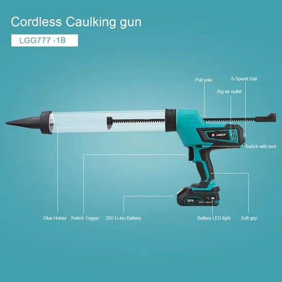 Power Tools Factory Liangye 18V Heavy Duty Cordless Caulk and Adhesive Gun