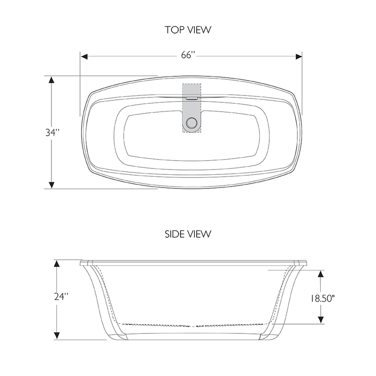 Jacuzzi SOLNA 60 in. x 42 in. Acrylic Rectangular Drop-In Reversible Whirlpool Bathtub in White