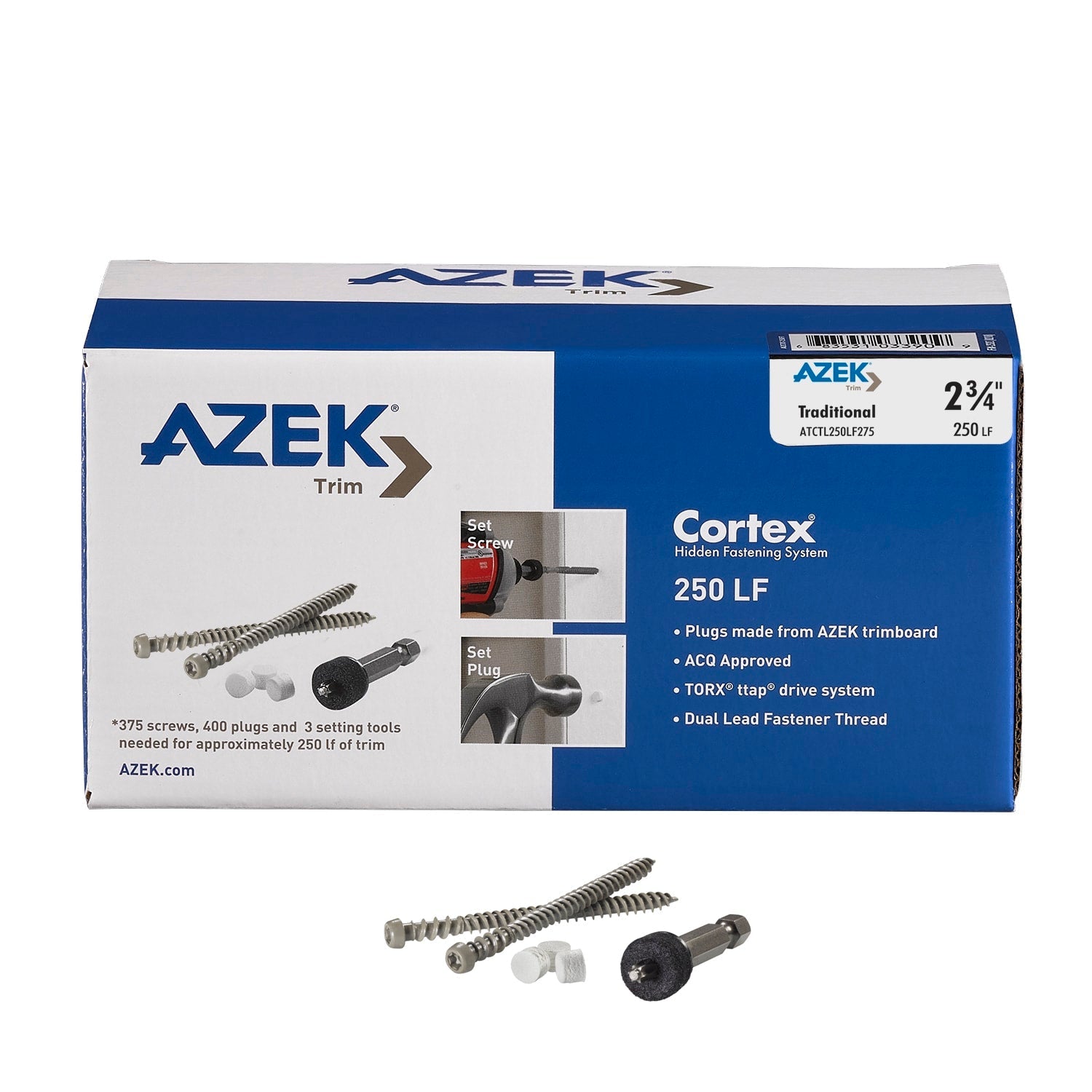 Cortex Fastening System For AZEK Traditional Smooth Trim 2-3/4" 250 LF