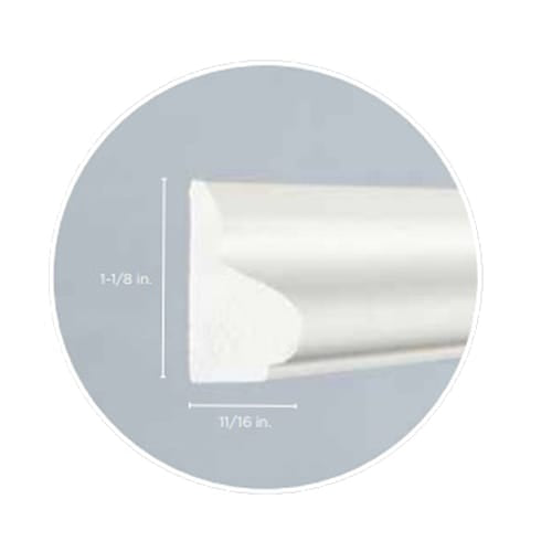 CertainTeed Restoration Millwork PVC 164 Base Cap 11/16" x 1-1/8" x 16'