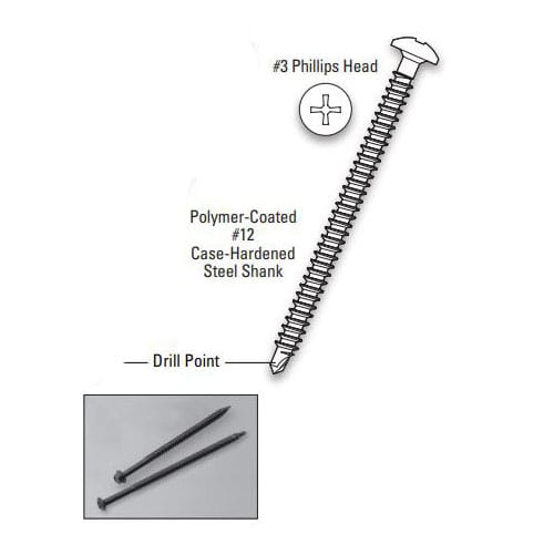 JM UltraFast Phillips Head Fastener #12 3" 1000/Box