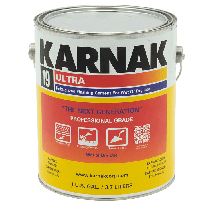 Karnak 19 Ultra Rubberized Flashing Cement Wet/Dry (Emergency Repair) 1 gal