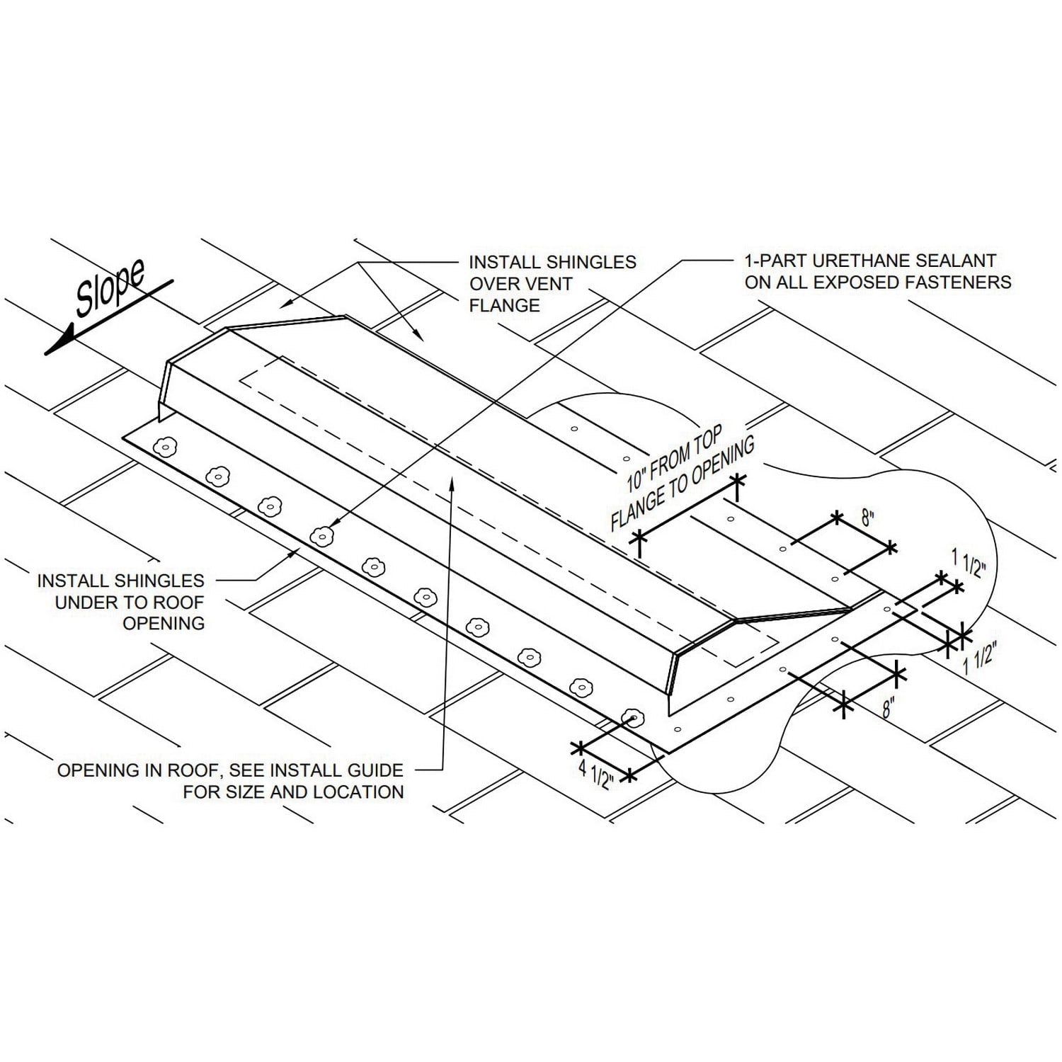 Millennium Galvalume Off Ridge Vent with Baffle Mill