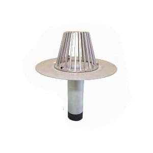 OMG Hercules RetroDrain TPO Coated Drain Aluminum with Aluminum Dome Silver 4"