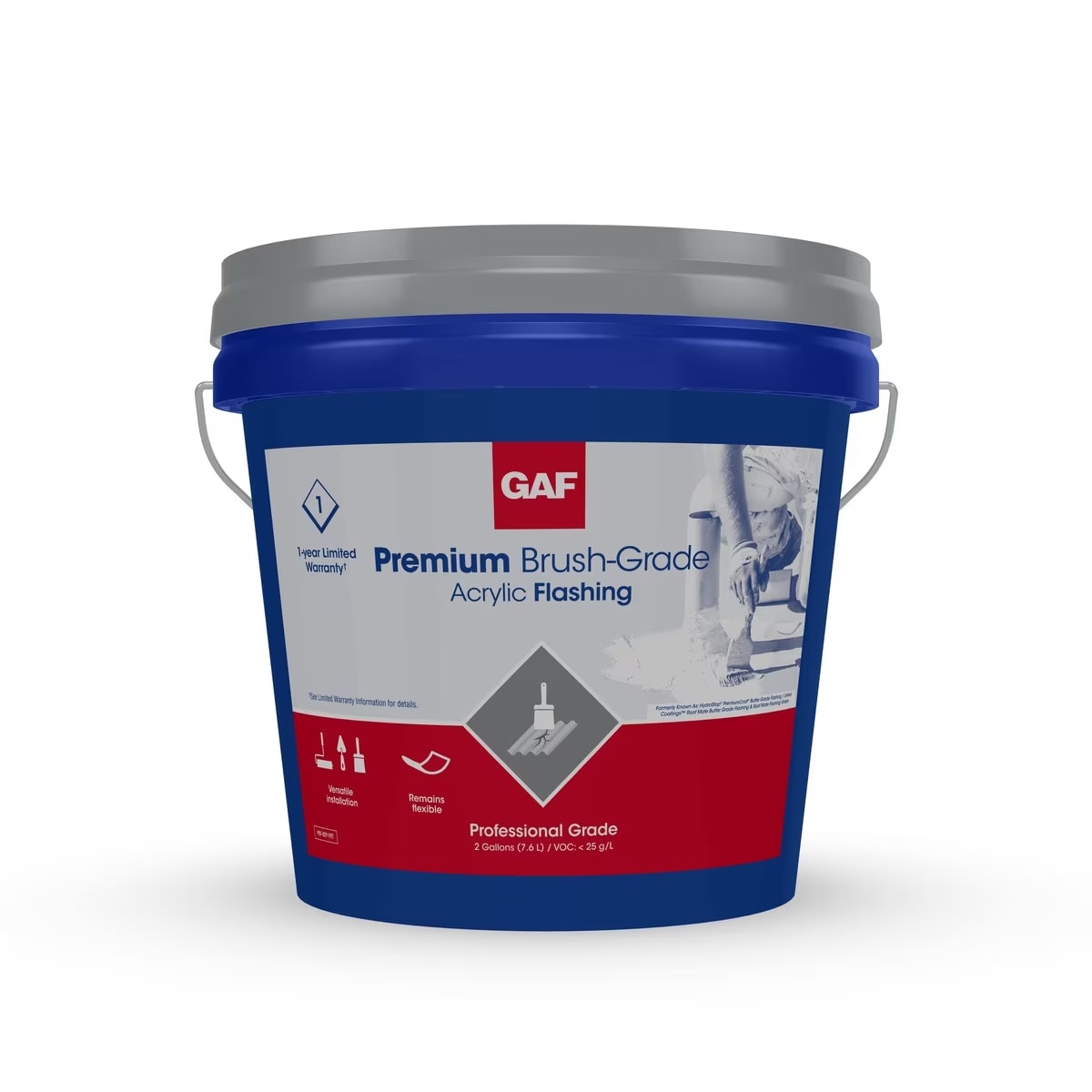 GAF Premium Brush-Grade Acrylic Flashing White 5 gal