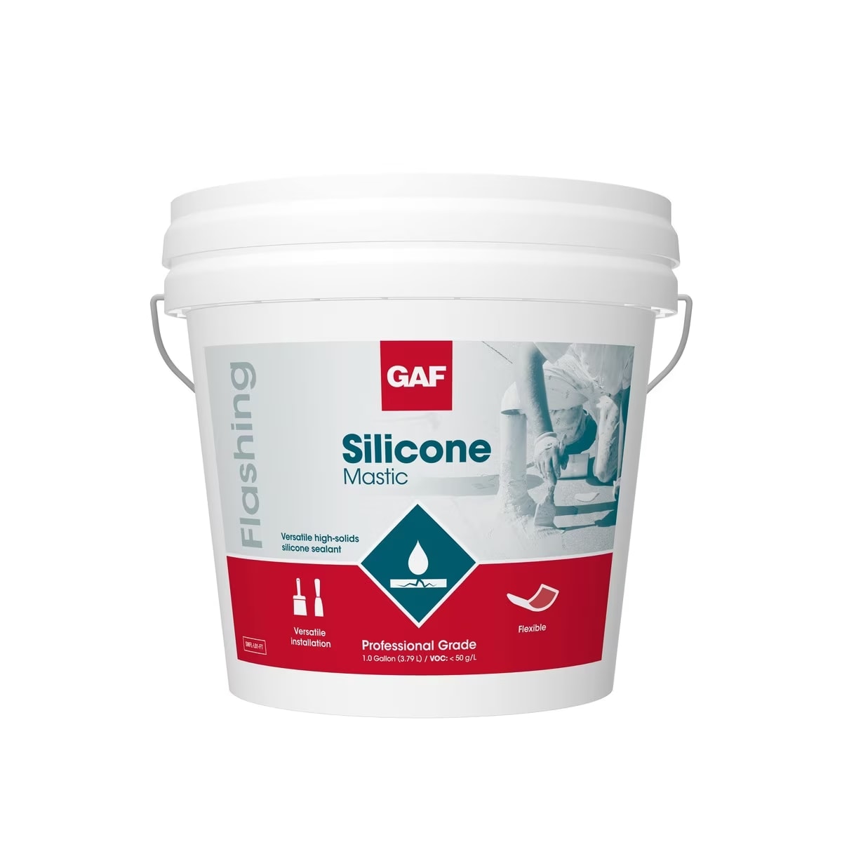 GAF Silicone Mastic Black 3-1/2 gal