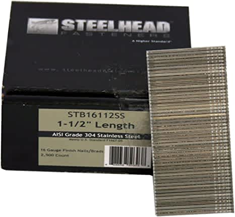 SteelHead Straight Brad Nails 304 Stainless Steel 2" 16 GA 2.5M/Box