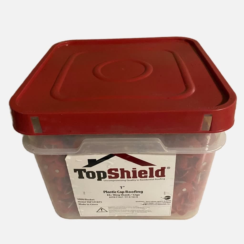 TopShield EG RS Plastic Cap Nails 1" 3000/Bucket
